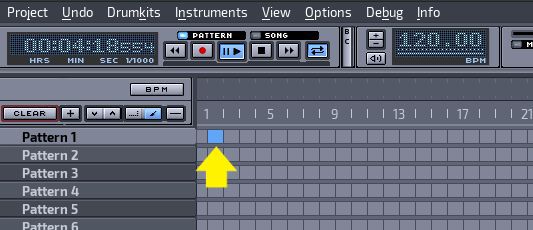 Pattern matrix and song builder Pattern matrix and song builder